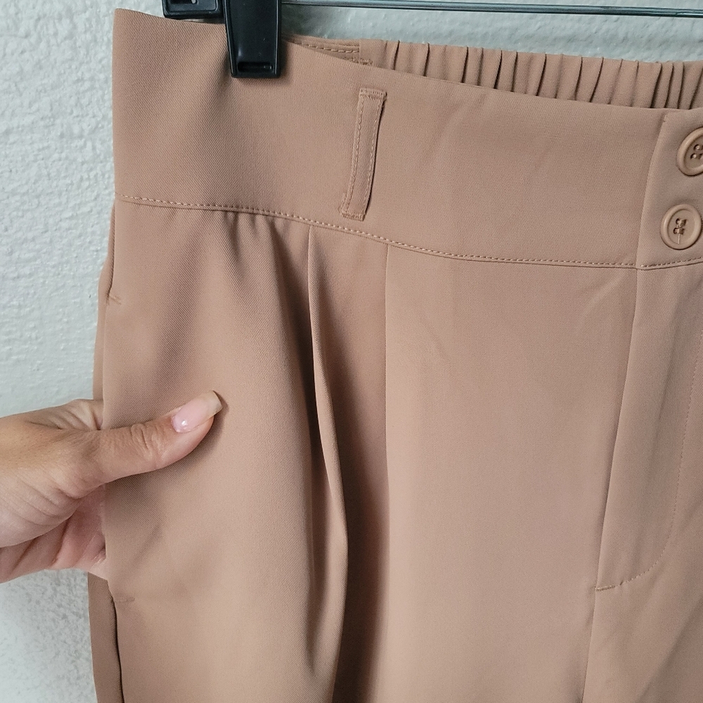 Halara High Waist Double Button Trousers Size Large Petite Color Cartouche NWT - Picture 5 of 8